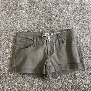 Low rise, stretch material shorts